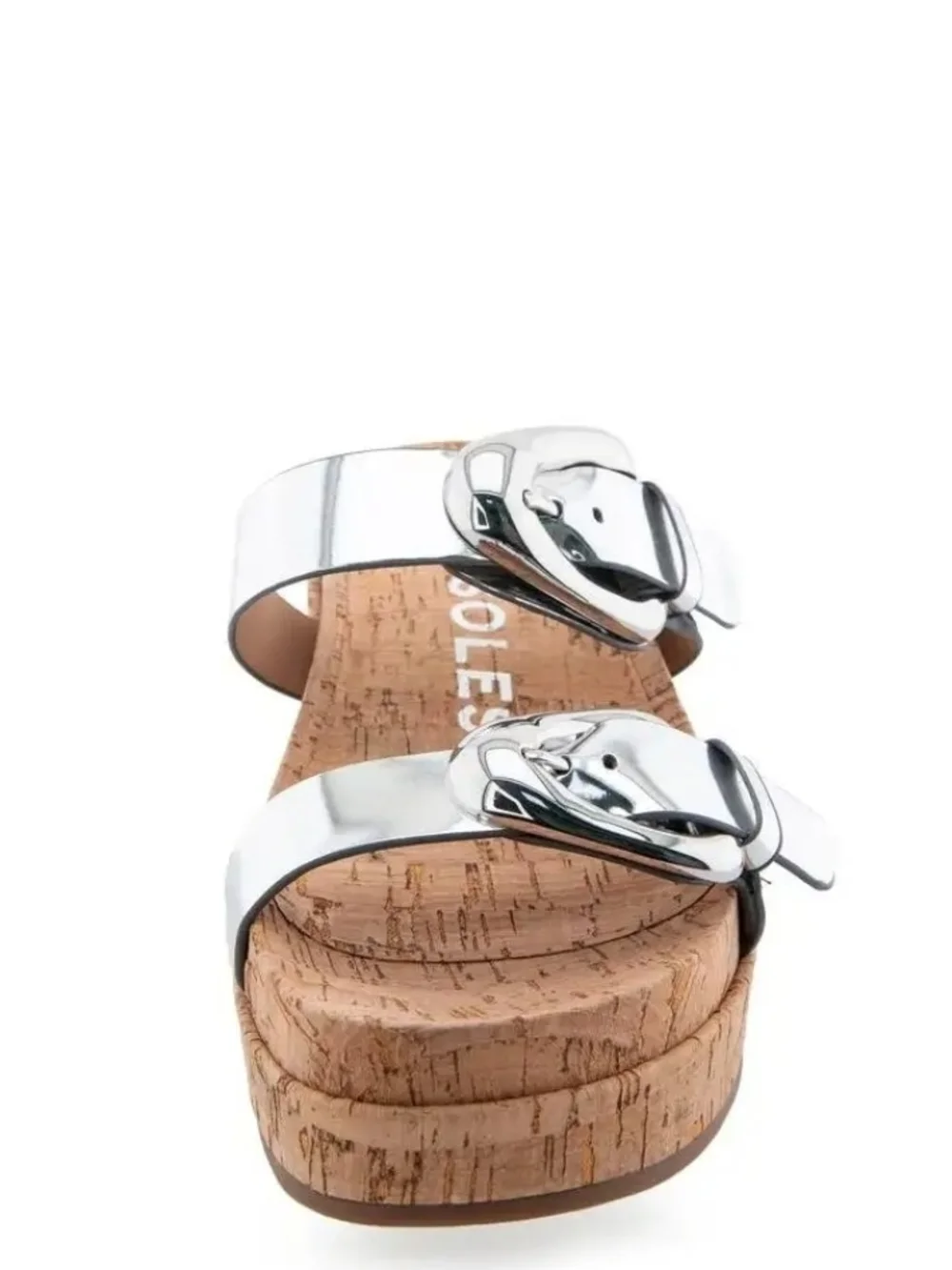 Aerosoles “Chance” Silver Mirror Metallic Platform Sandals – Women’s 9M – NIB